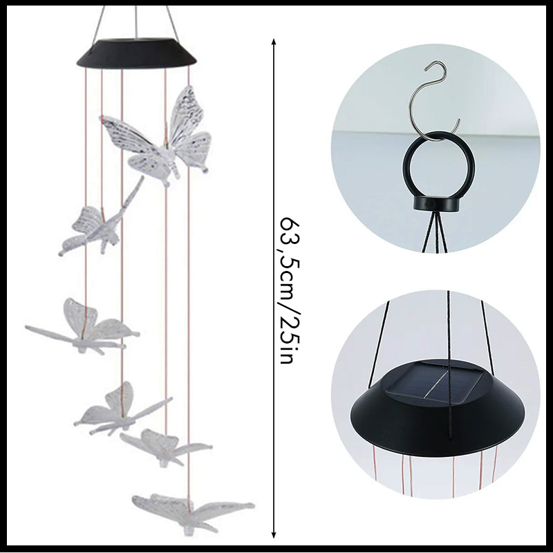 Butterfly Solar Wind Chime Light