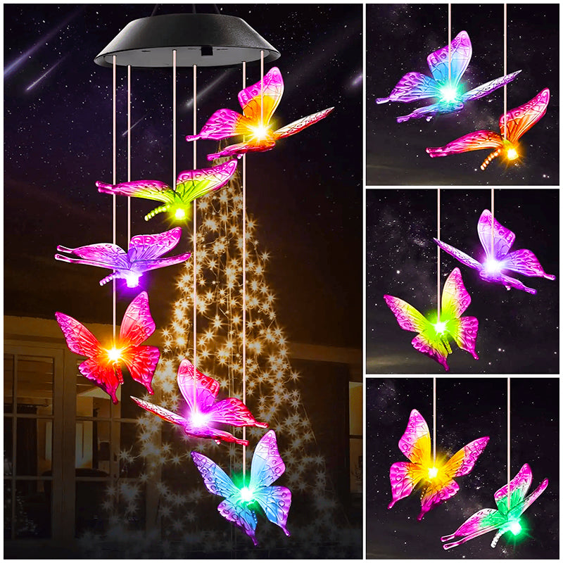 Butterfly Solar Wind Chime Light