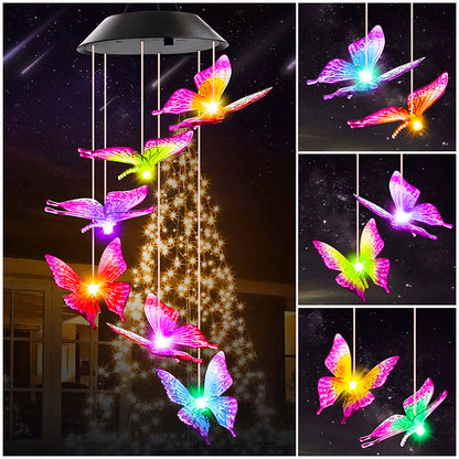 Butterfly Solar Wind Chime Light