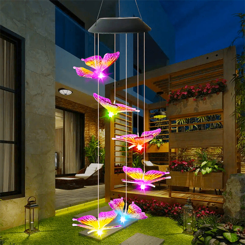 Butterfly Solar Wind Chime Light