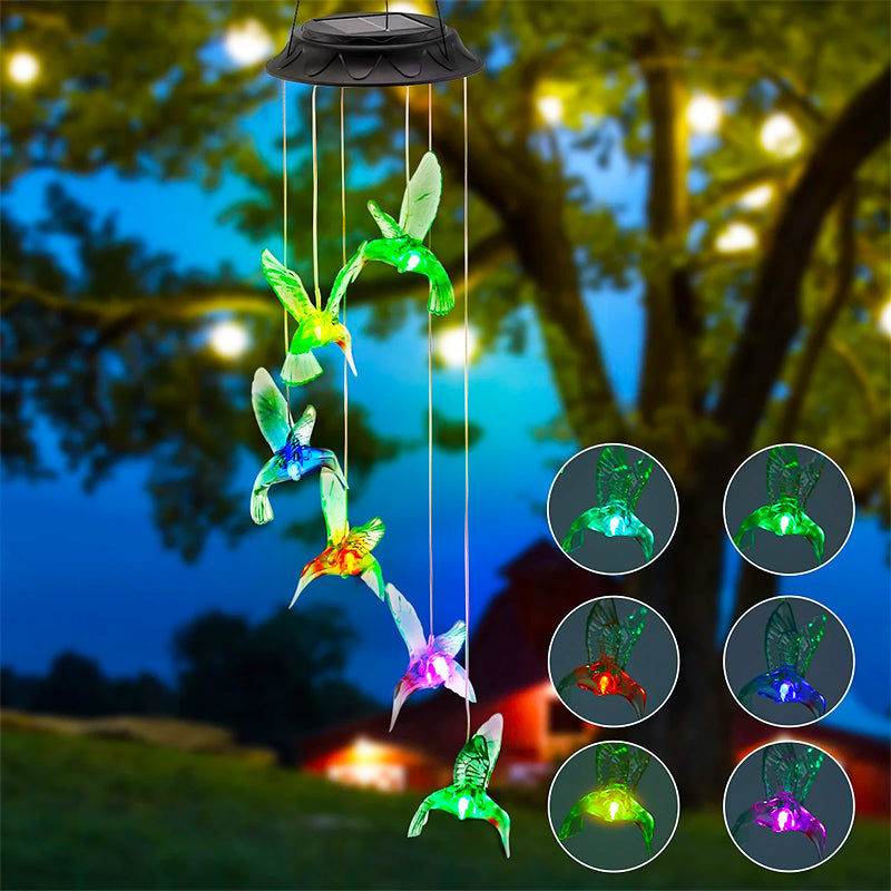 Hummingbird Solar Wind Chime Light