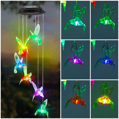 Hummingbird Solar Wind Chime Light