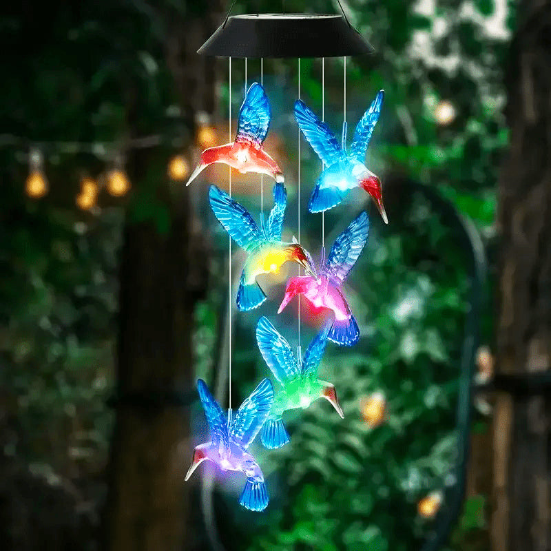 Hummingbird Solar Wind Chime Light