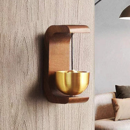 Wood & Brass Elegant Pendant Doorbell